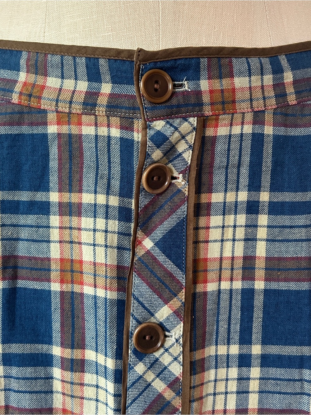 Women’s Double RL Blue Plaid Button Front Maxi Skirt NWT - Picture 6 of 10